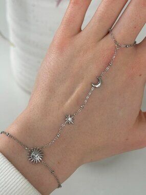 Sku0547 Retro SIlver Women Astrology Ring Bracelet Stainless steel + gift bag